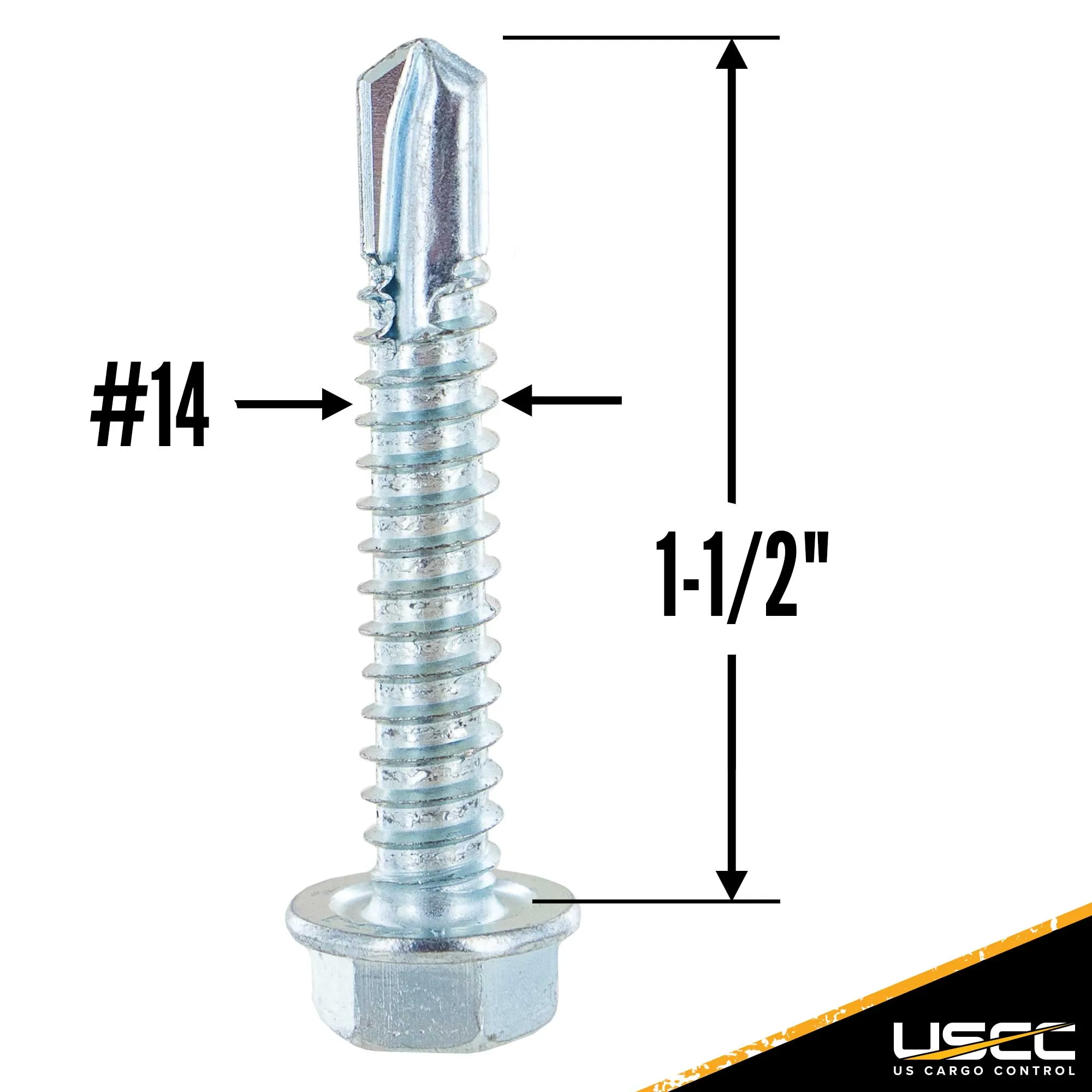 1-1/2" E-Track Hex Screws w/ Self Drilling Tip (10 pk)