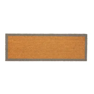 120cm x 40cm Grey Border Coir Double Door Mat - By Nicola Spring