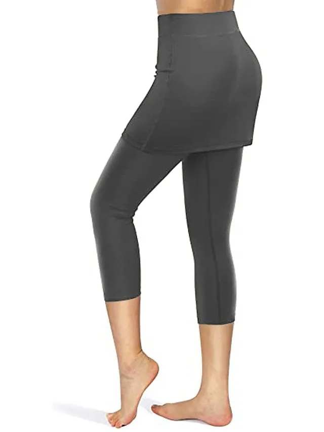 2-in-1 Women's Running Skirt Leggings with Phone Pocket - Athletic Base Layer