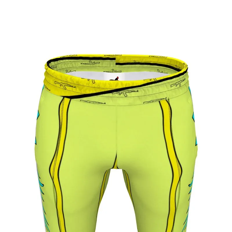 #428 cnl men’s tracksuit trousers lime/gun print