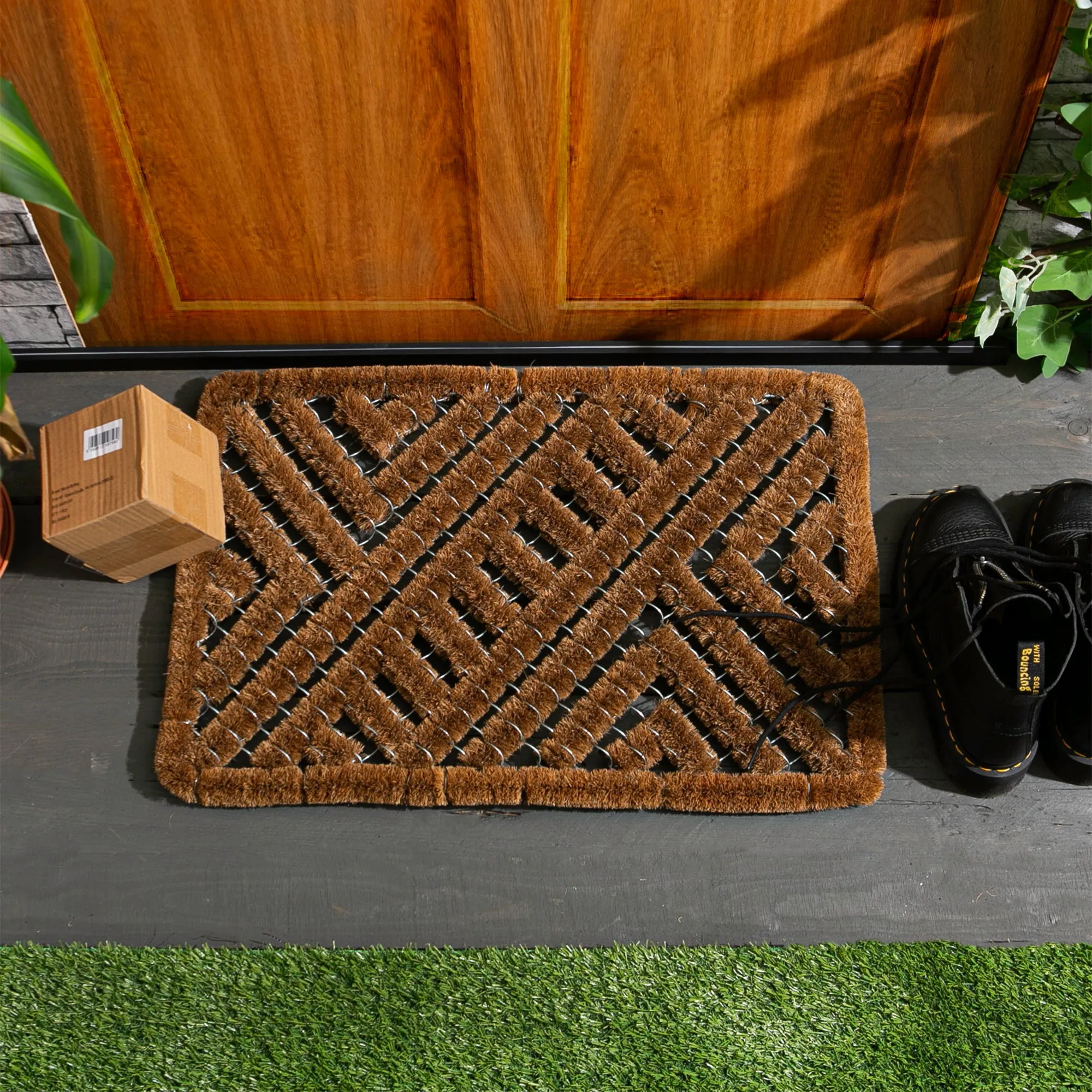 60cm x 40cm Scraper Non-Slip Coir Door Mat - By Nicola Spring