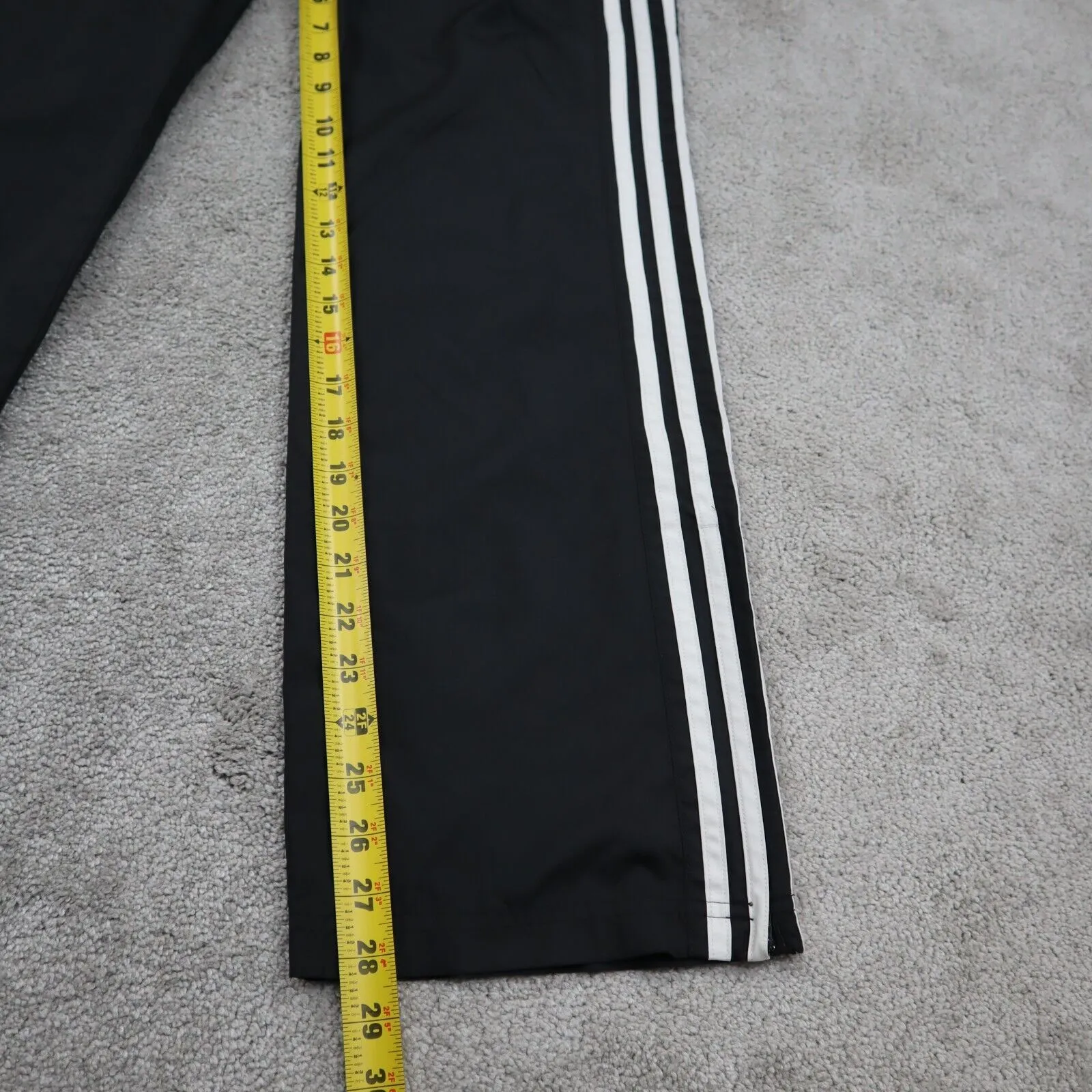 Adidas Men Casual Track Pant Running Jogging Elastic Waist 3 Stripe Black Size S