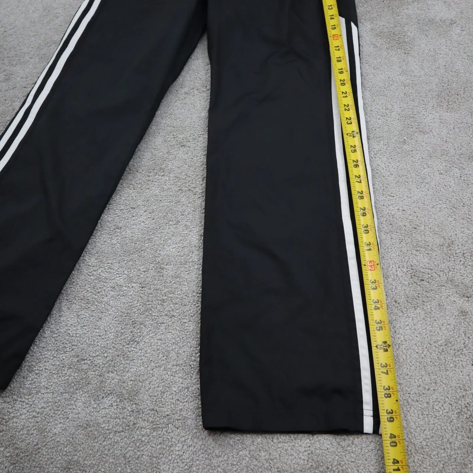 Adidas Men Casual Track Pant Running Jogging Elastic Waist 3 Stripe Black Size S