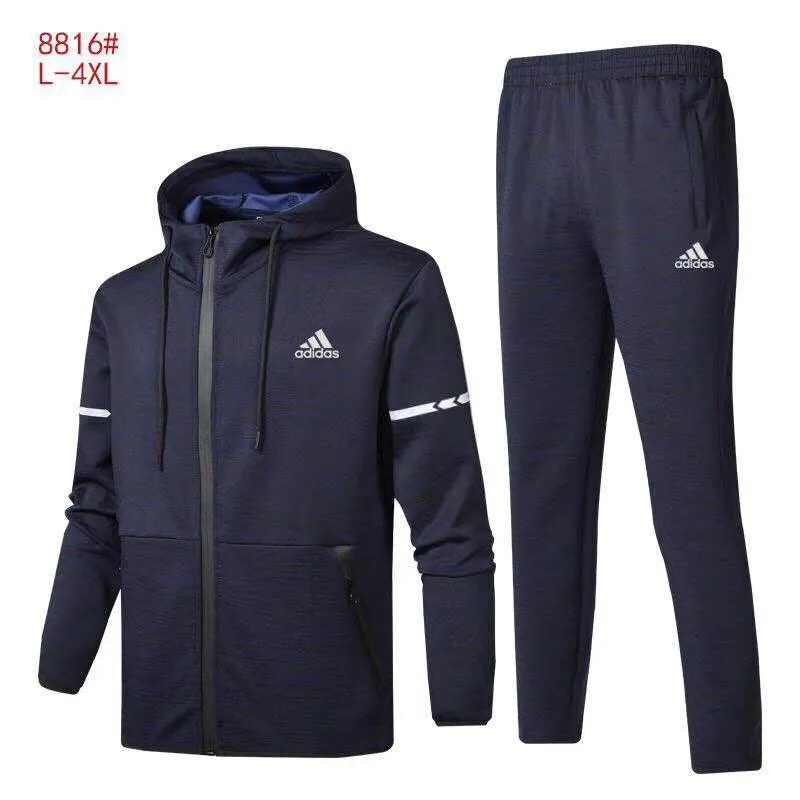 Adidas Unsex Tracksuit Jogging Set Suit Navyblue Hoodie