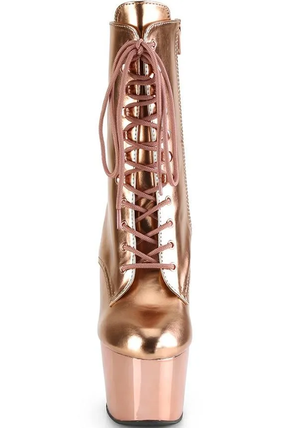 ADORE-1020 [Rose Gold Metallic] | PLATFORM BOOTS [PREORDER]