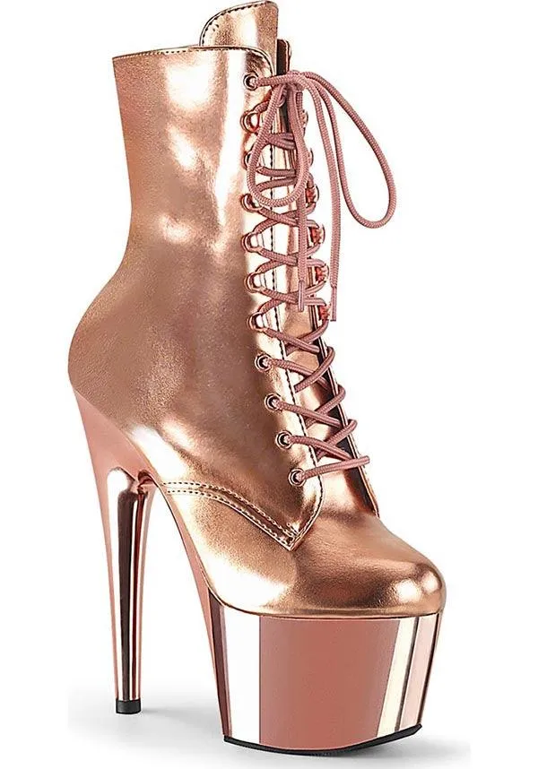 ADORE-1020 [Rose Gold Metallic] | PLATFORM BOOTS [PREORDER]