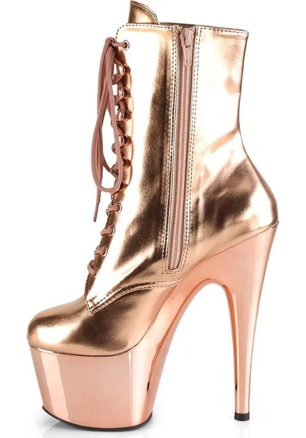 ADORE-1020 [Rose Gold Metallic] | PLATFORM BOOTS [PREORDER]