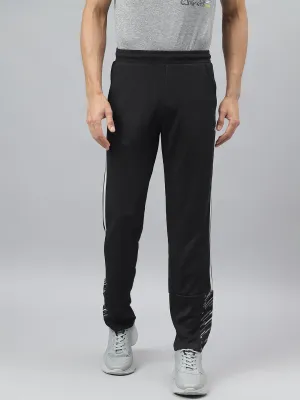 Alcis Men Black Anti-Static Slim-Fit Training Track Pants