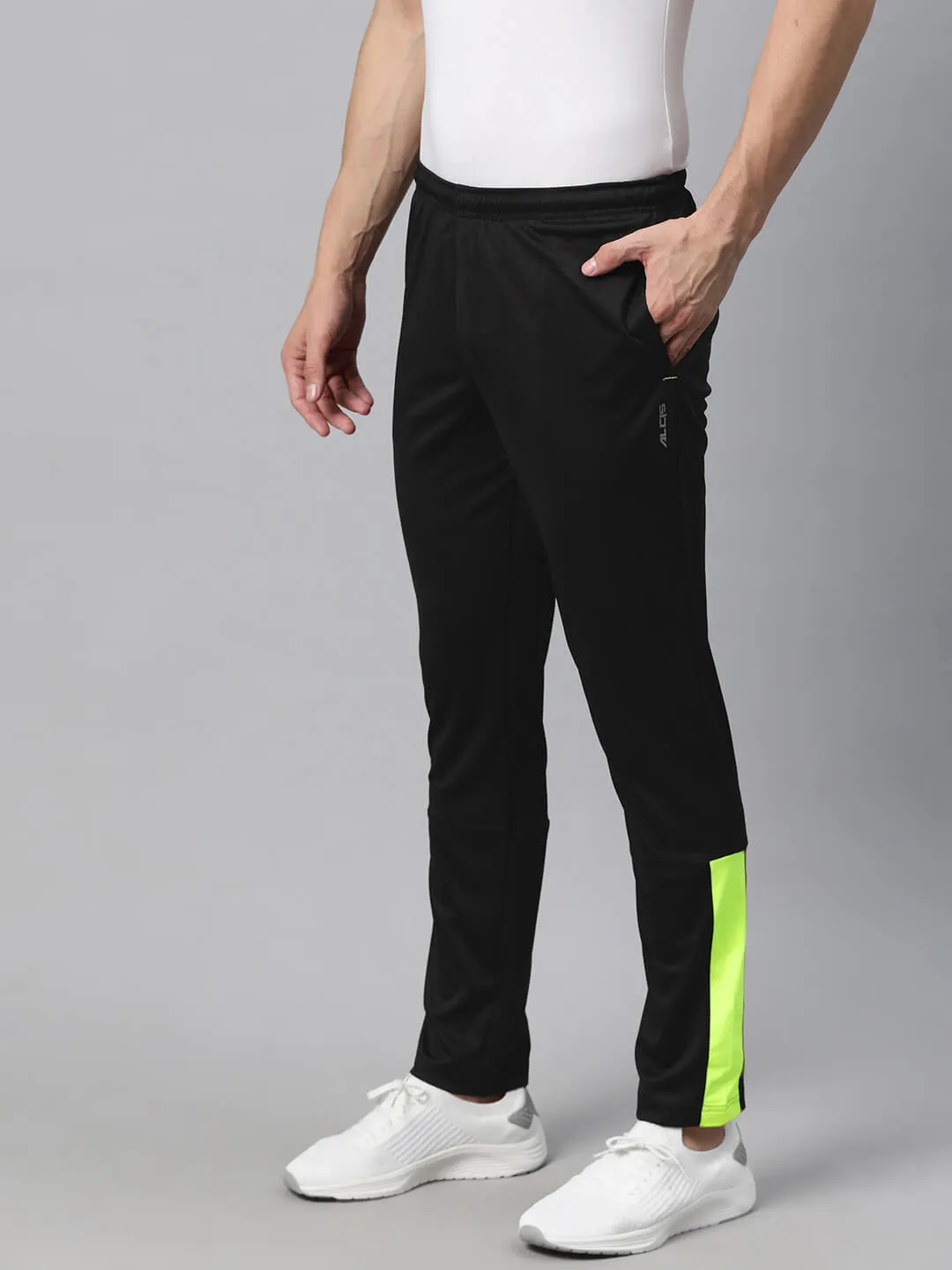 Alcis Men Colourblocked Anti-Static Slim-Fit Track Pant