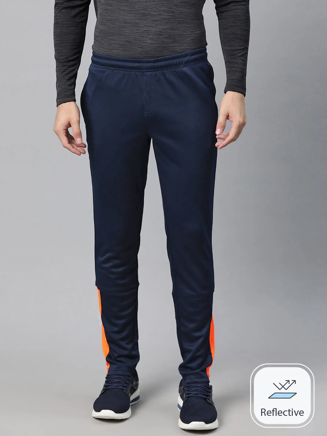 Alcis Men Colourblocked Anti-Static Slim-Fit Track Pants