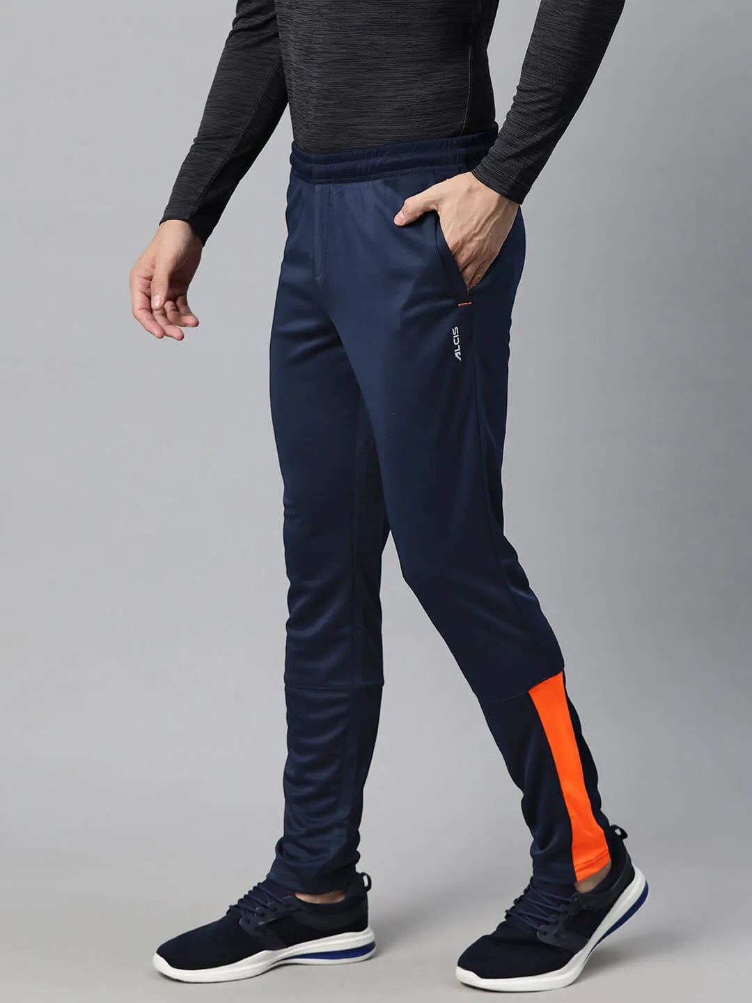 Alcis Men Colourblocked Anti-Static Slim-Fit Track Pants