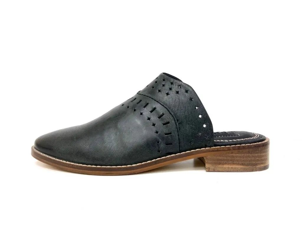 Ali Black Leather Mule