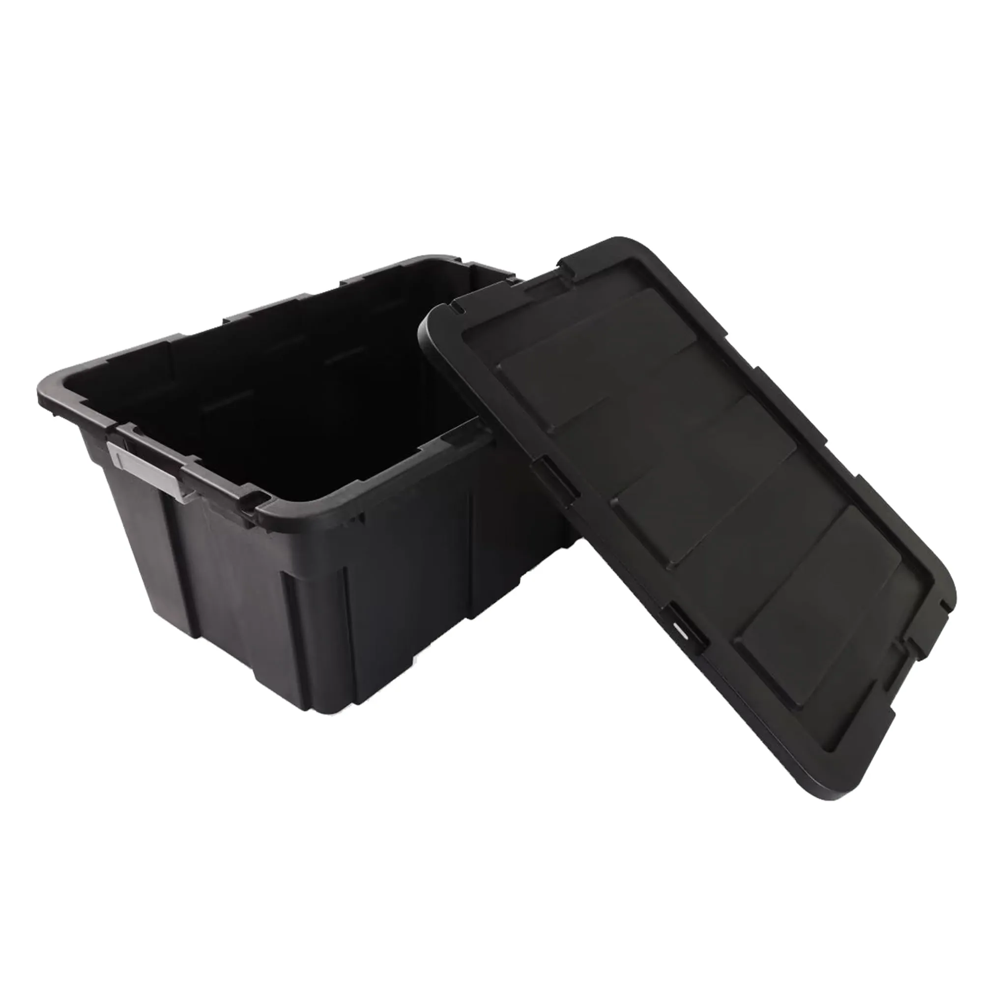 Anko 60L Heavy Duty Storage Container- Set of 2 |Multipurpose Plastic Storage Box with Lid|Leakproof & Dustproof Stackable Storage Organiser |35cm (H) x 63.5cm (W) x 43.5cm (D)- Black| Pack of 2