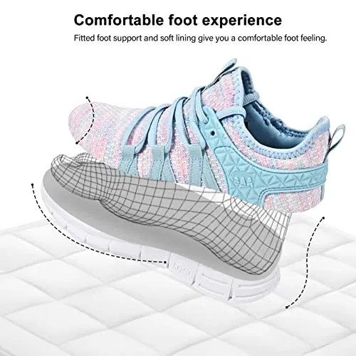 AOE Womens Walking Running Shoes Ultra Lightweight Breathable Mesh Tennis Shoes Non Slip Athletic Workout Gym Sneakers 11.5women / 10.5men Red