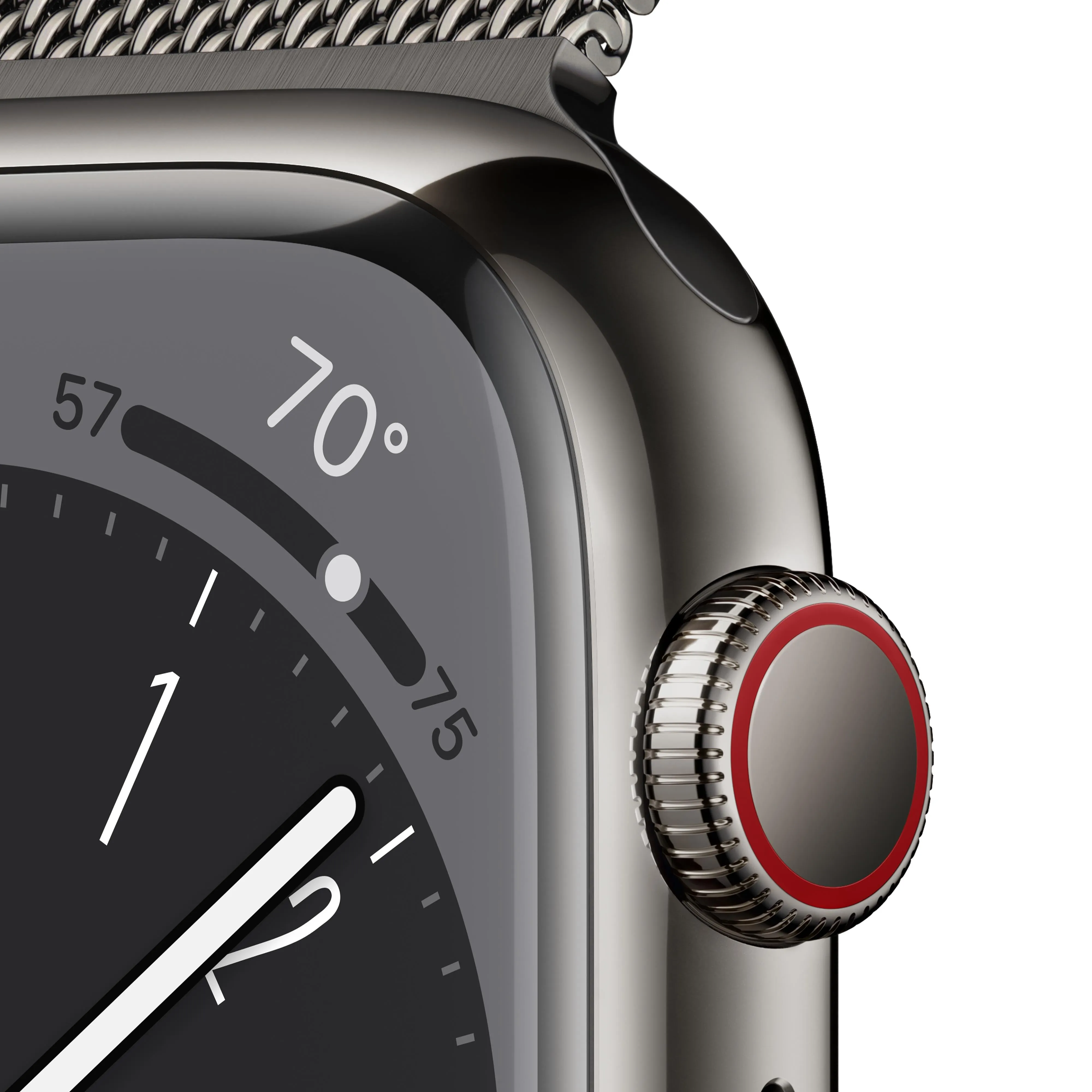 Apple Watch Series 8 GPS   Cellular 45mm Graphite Stainless Steel Case with Graphite Milanese Loop