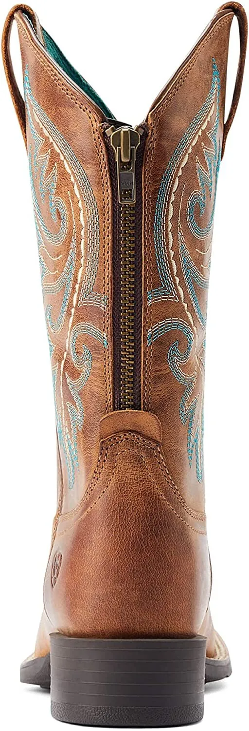 Ariat Women's Round Up Back Zip Western Boot, Desert Sand