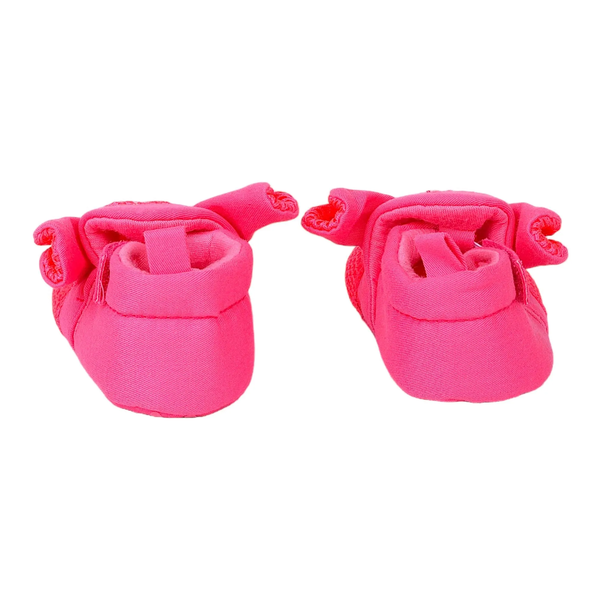 Baby Moo Cute Textured Velcro Straps Anti-Skid Booties - Pink