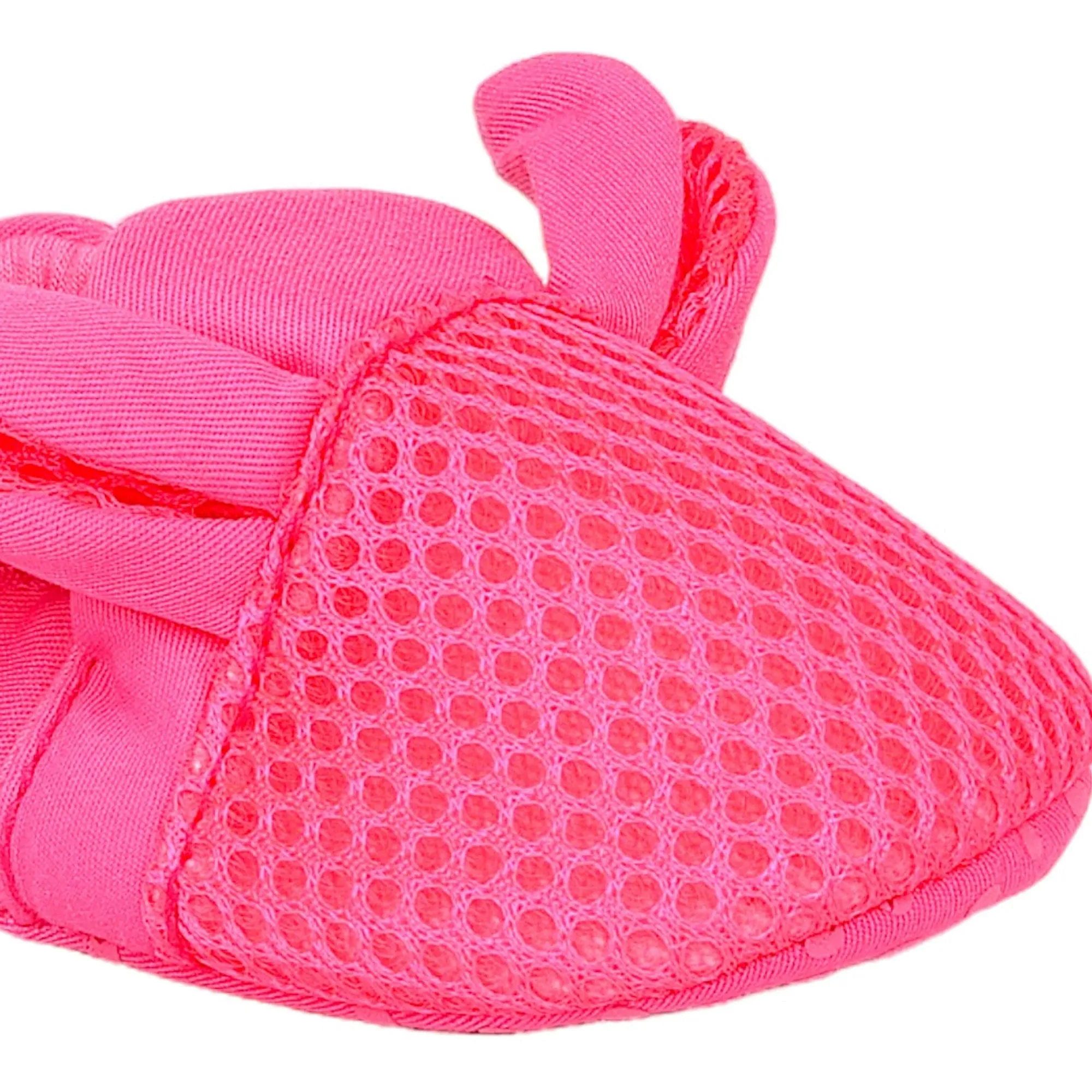 Baby Moo Cute Textured Velcro Straps Anti-Skid Booties - Pink