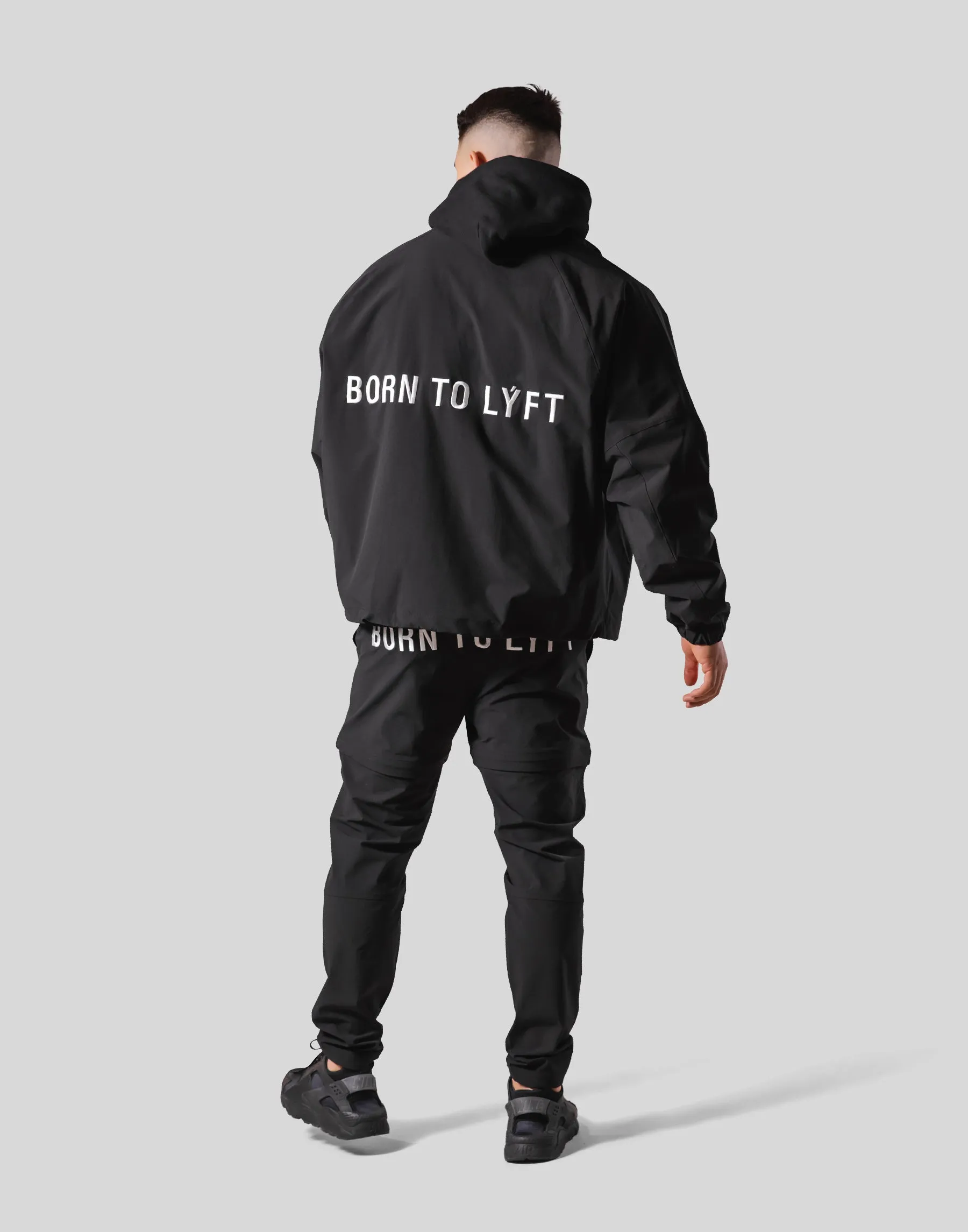 Back Message Half Zip Track Jacket - Black