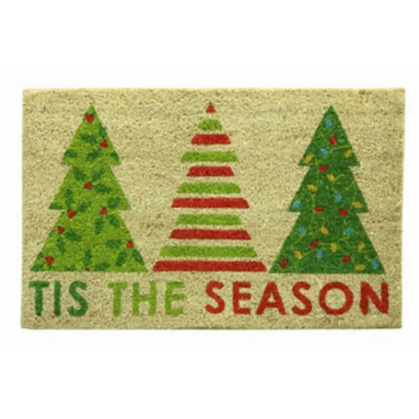 Bacova 58251 Koko Printed "Tis The Season" Fun Tree Mat, 18" x 28"