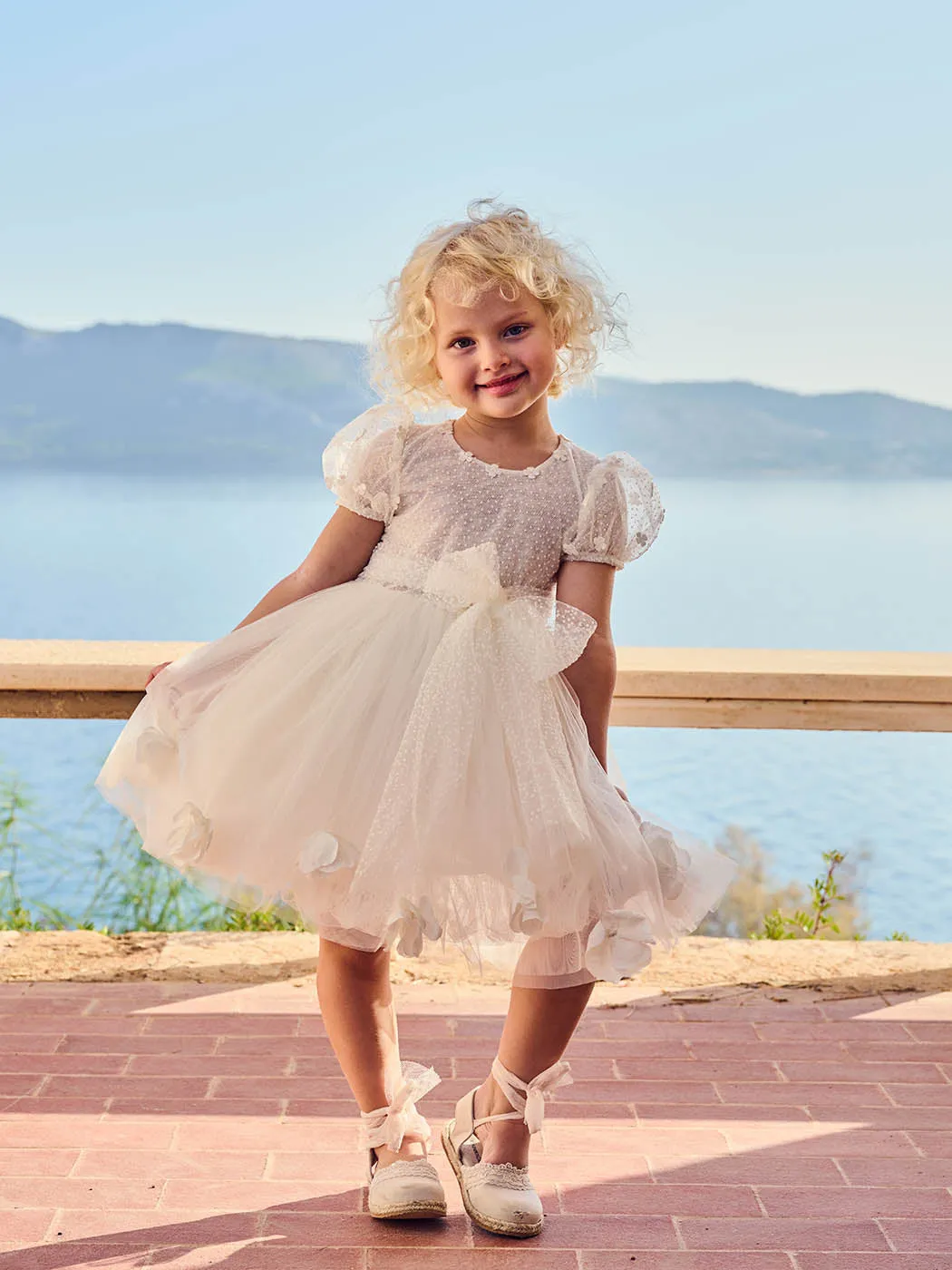 Baptism Balloon dress-WHITE GARDEN -White