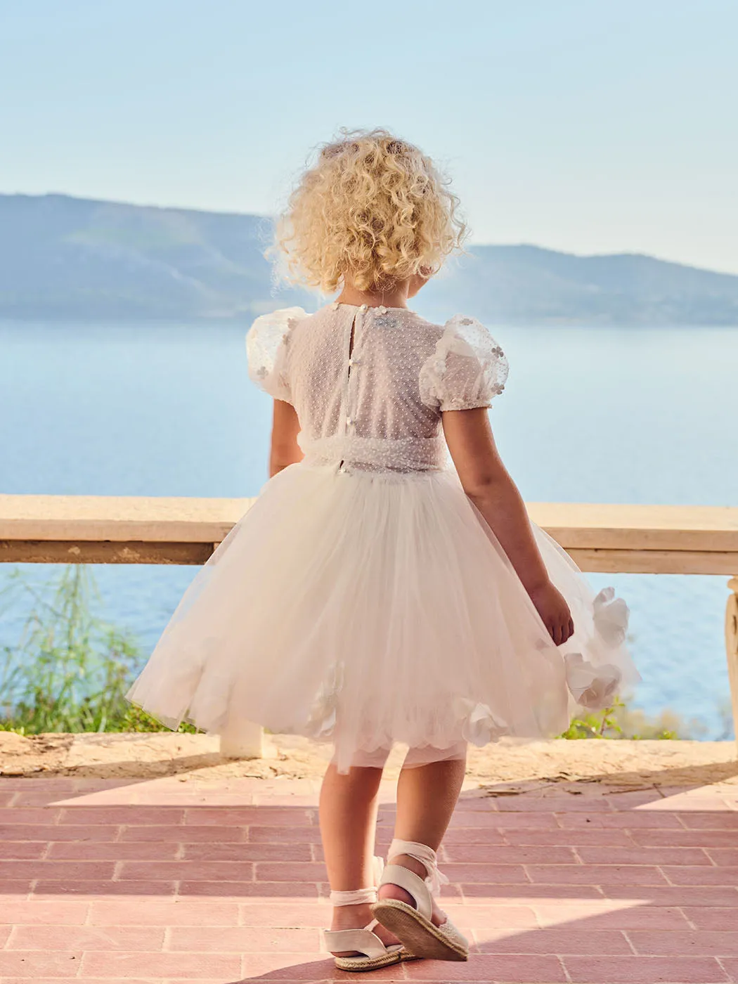 Baptism Balloon dress-WHITE GARDEN -White