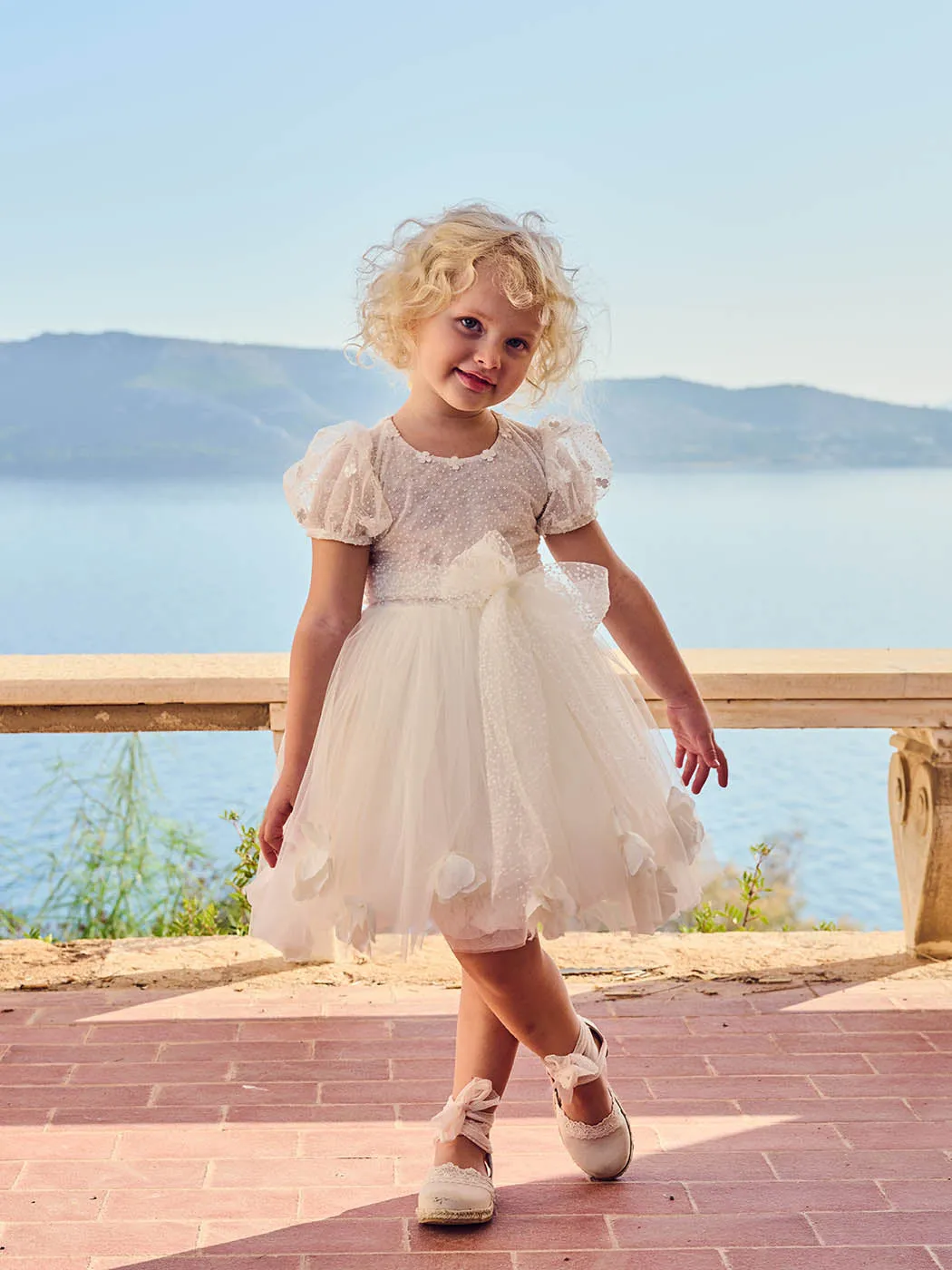 Baptism Balloon dress-WHITE GARDEN -White