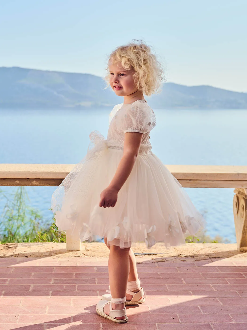 Baptism Balloon dress-WHITE GARDEN -White