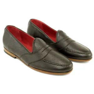 Barney Deerskin Penny Loafer in Dark Chocolate by Alan Payne Footwear