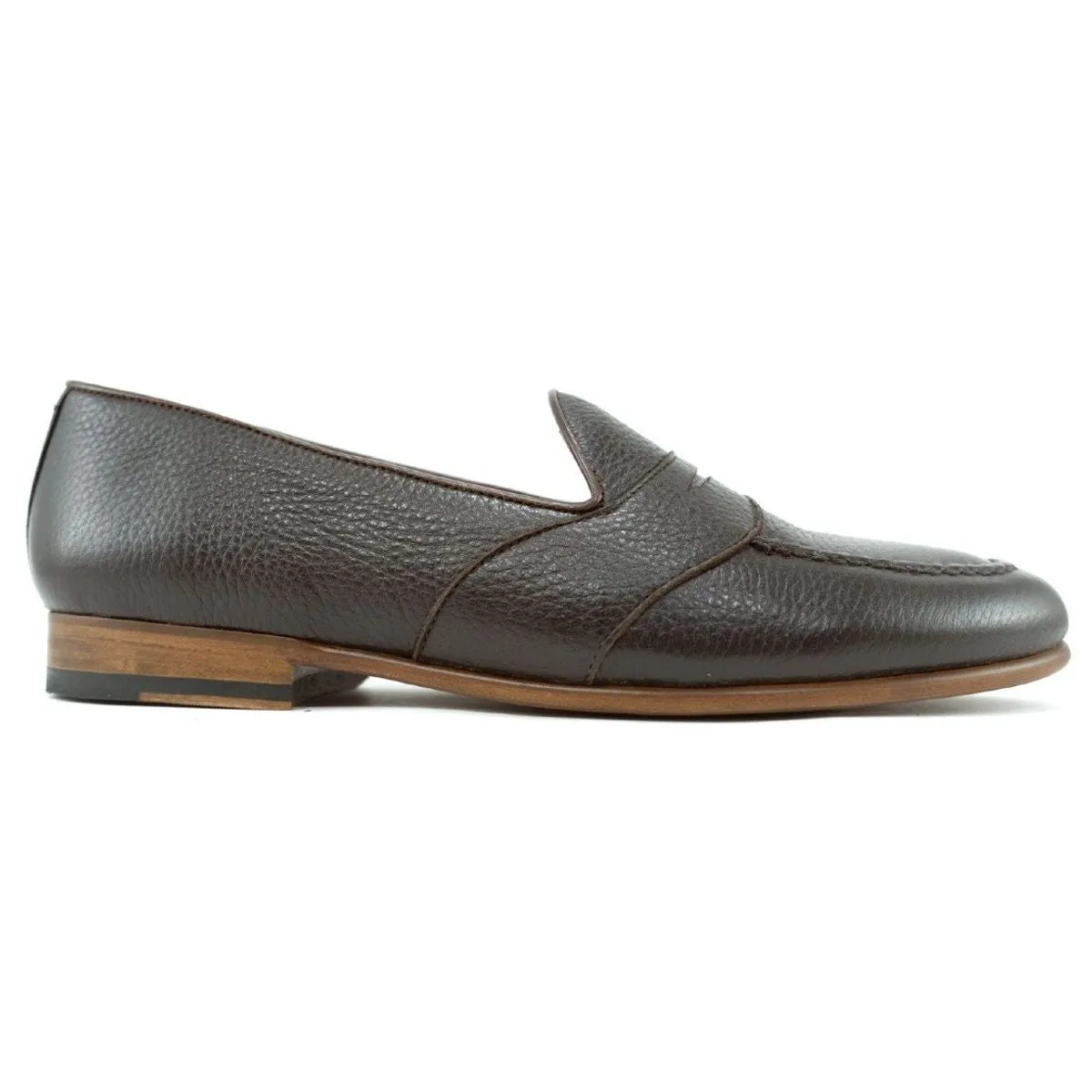 Barney Deerskin Penny Loafer in Dark Chocolate by Alan Payne Footwear