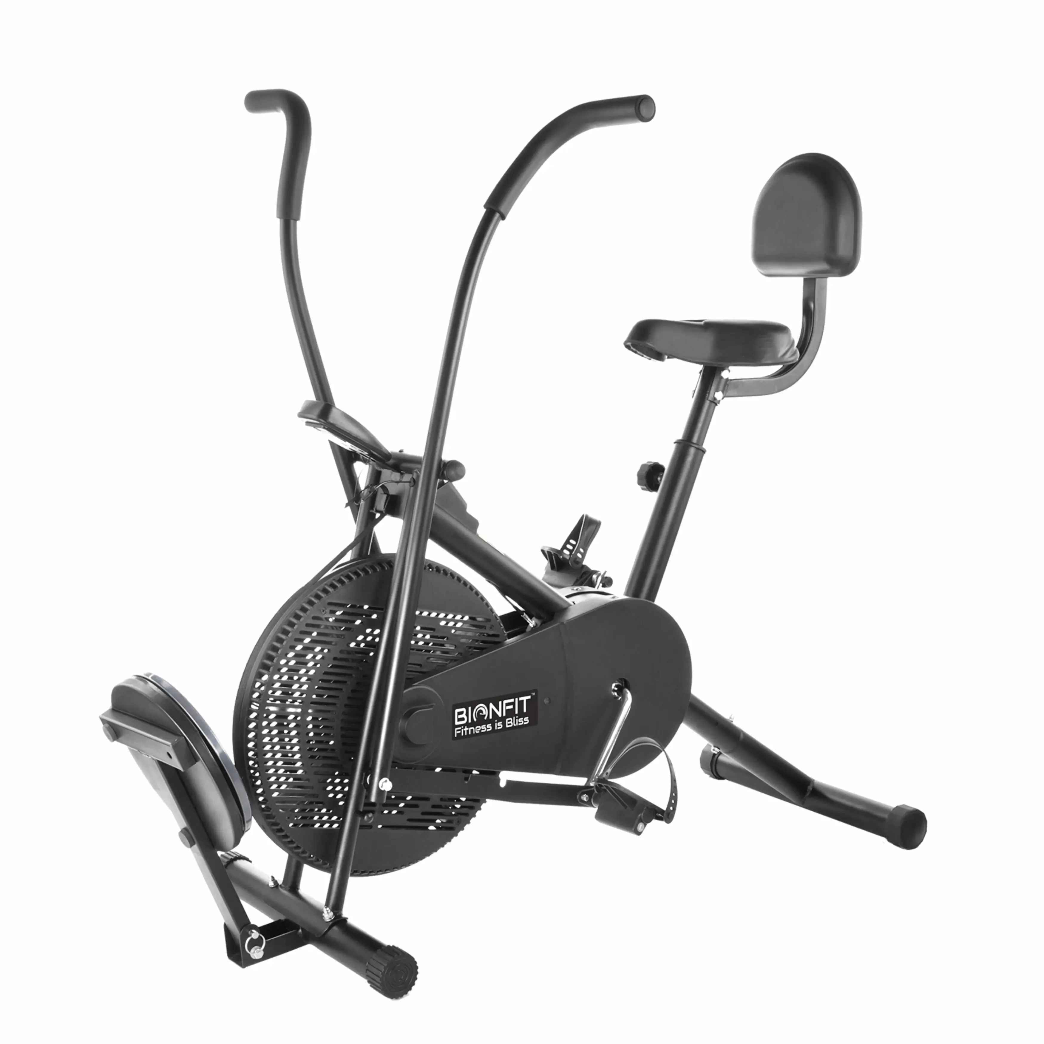 Bionfit ON04M Full-Body Workout Air Bike with Moving Handlebars, Back Support, and Twister - Durable and Adjustable for all Fitness Levels - 1 Year Warranty