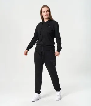 Black bamboo zip up hoodie track suit