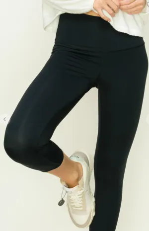 Black High Waisted Cropped Leggings