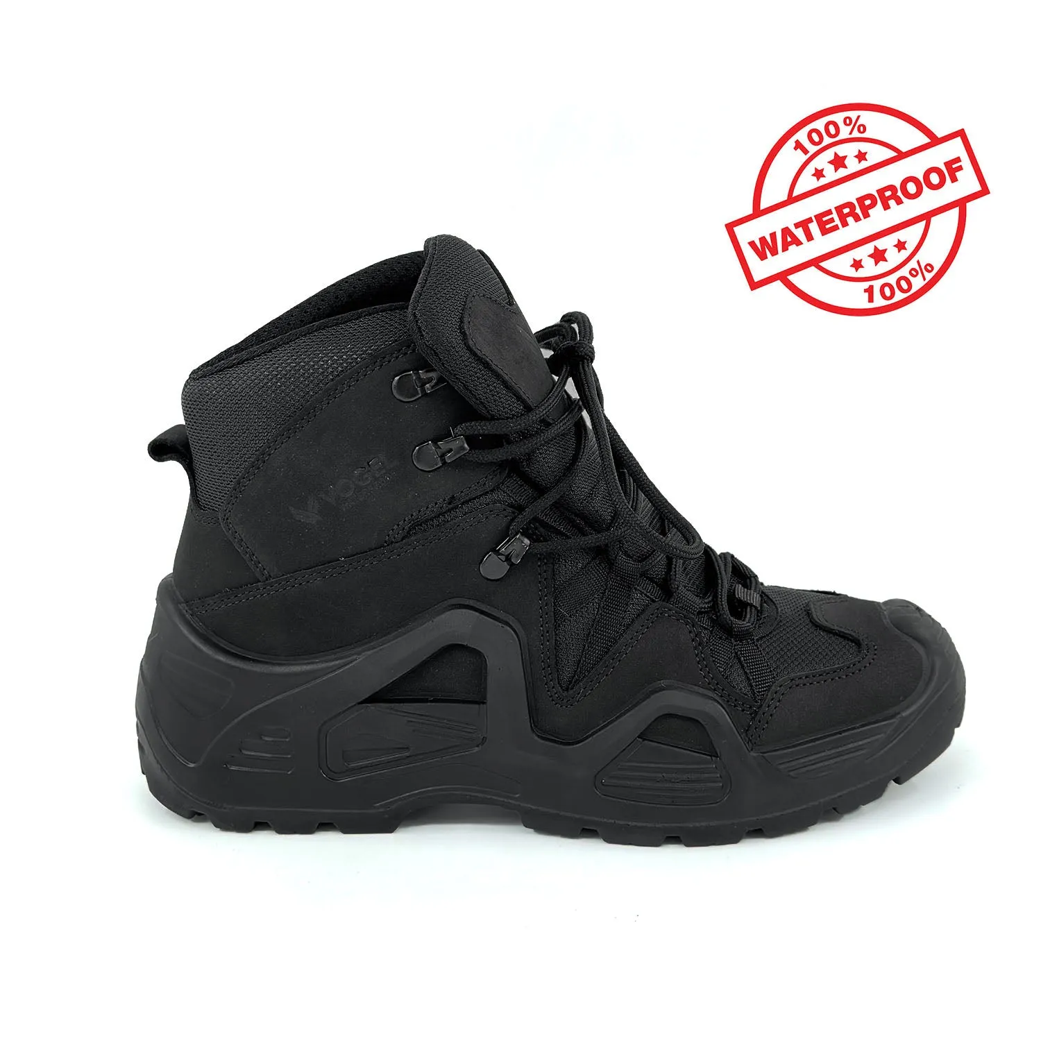 Black Tactical Military Zipperless Waterproof Boots (CRW2)