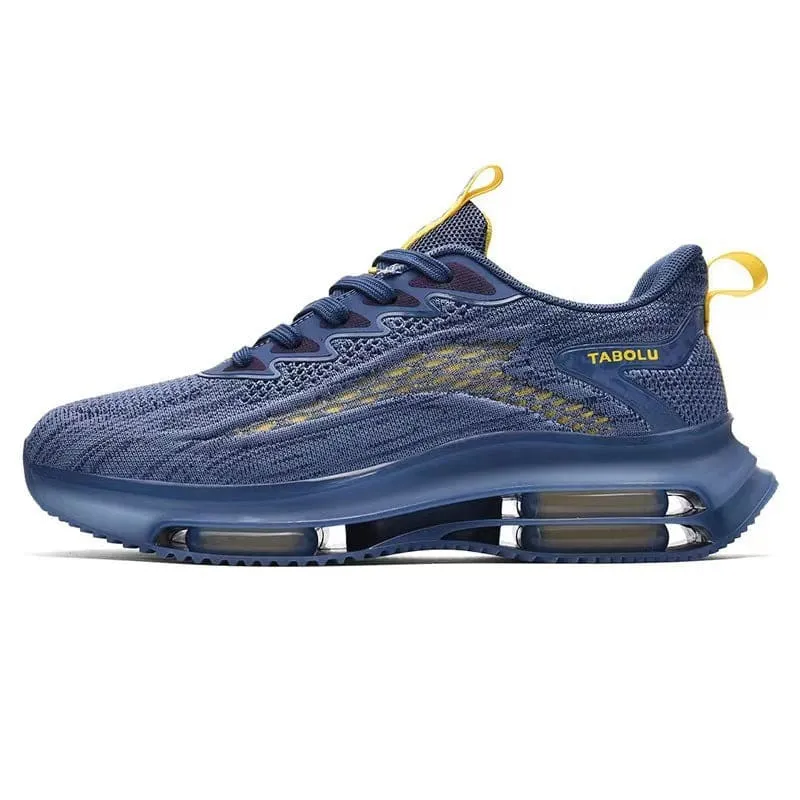 Blue and Yellow Casual Breathable Sports Air Cushion Outdoor Sneakers