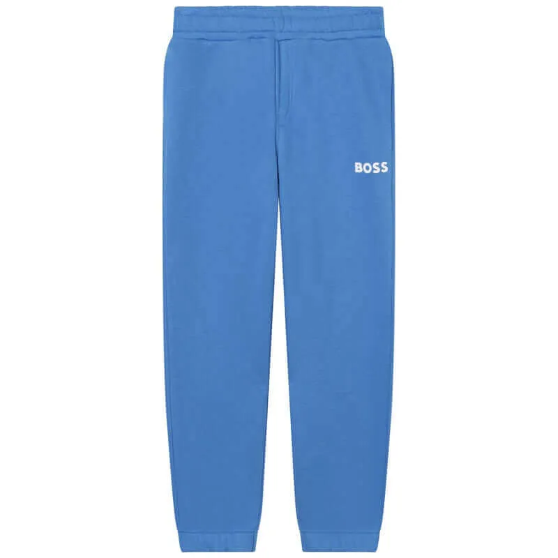 Boys Blue Logo Jogging Bottoms