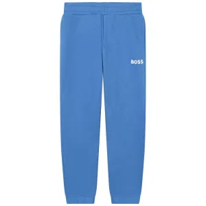 Boys Blue Logo Jogging Bottoms