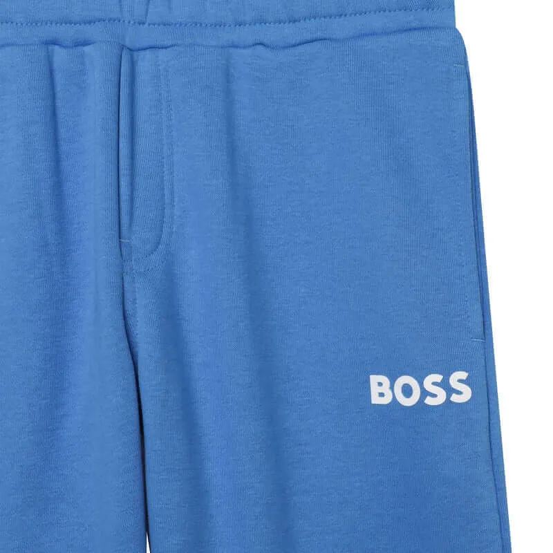 Boys Blue Logo Jogging Bottoms