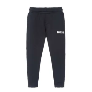 Boys Navy Logo Jogging Bottoms