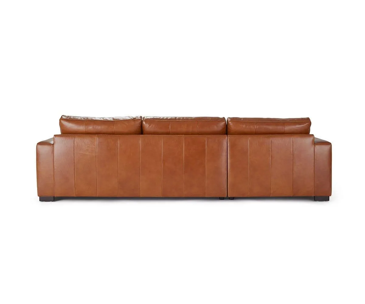 Braxten Leather Left Chaise Sectional