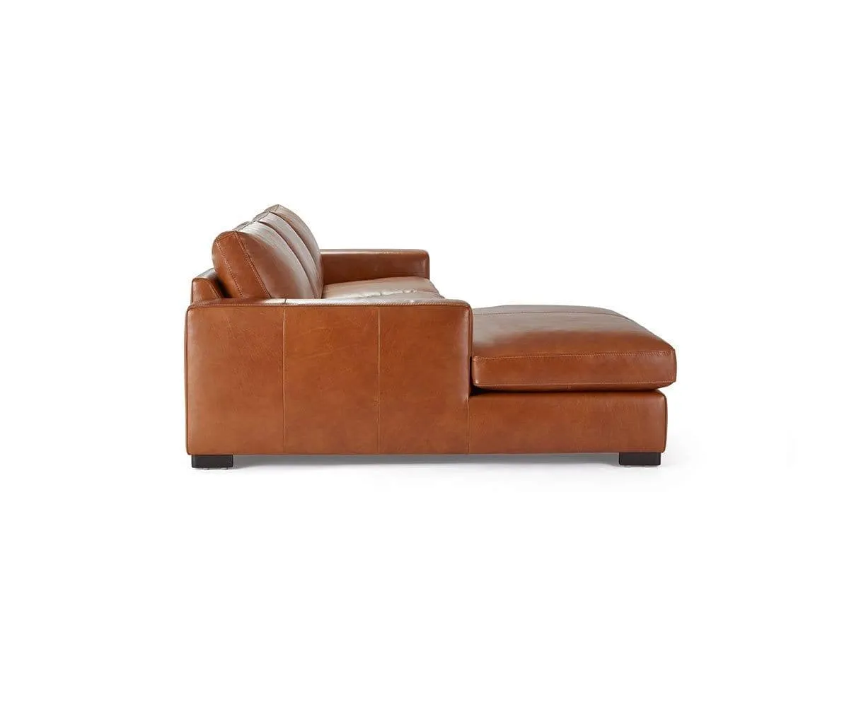 Braxten Leather Left Chaise Sectional