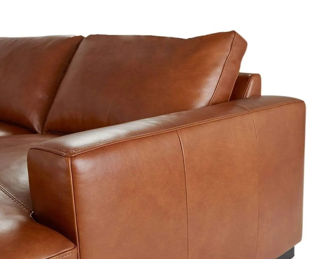 Braxten Leather Right Chaise Sectional