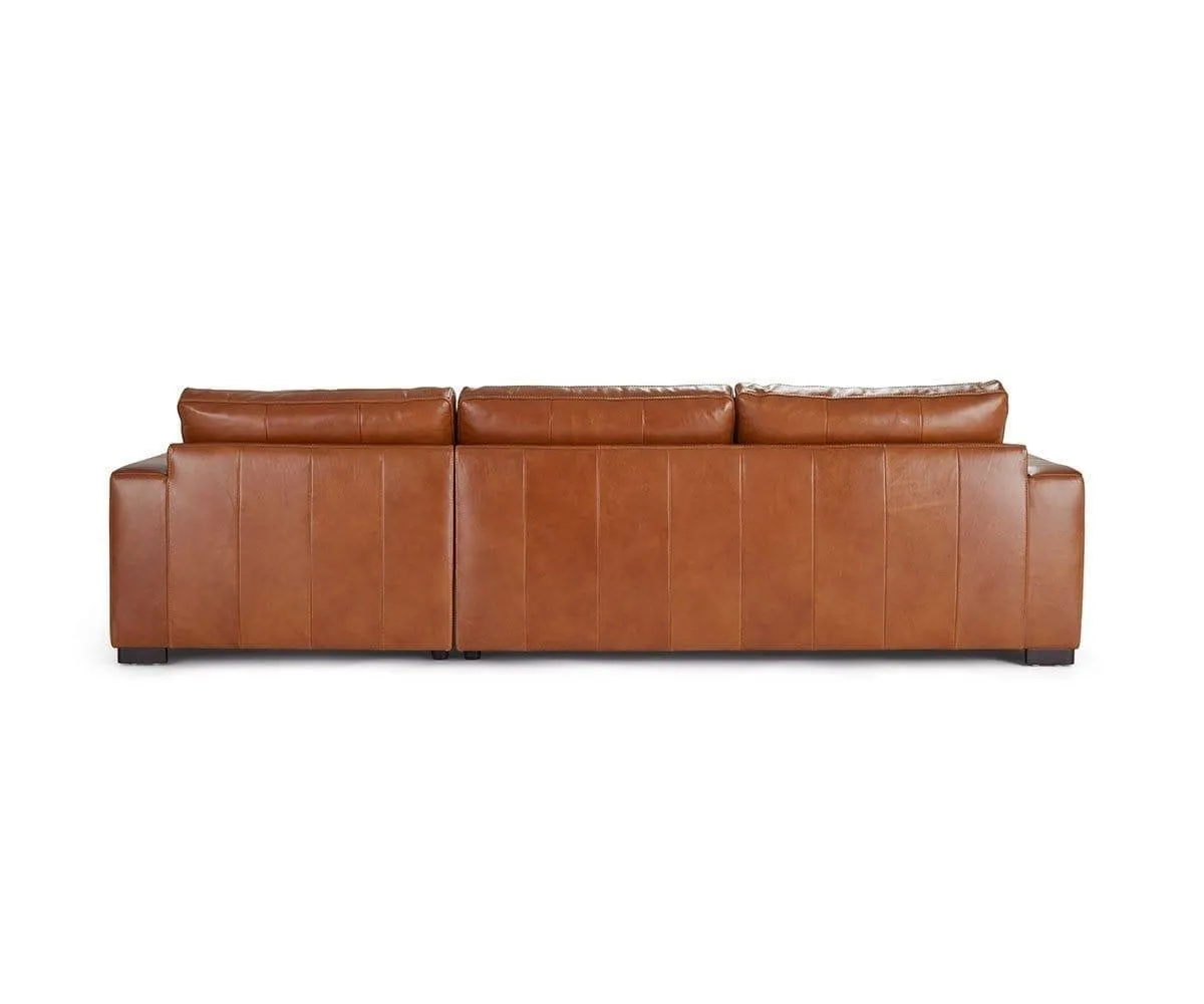 Braxten Leather Right Chaise Sectional