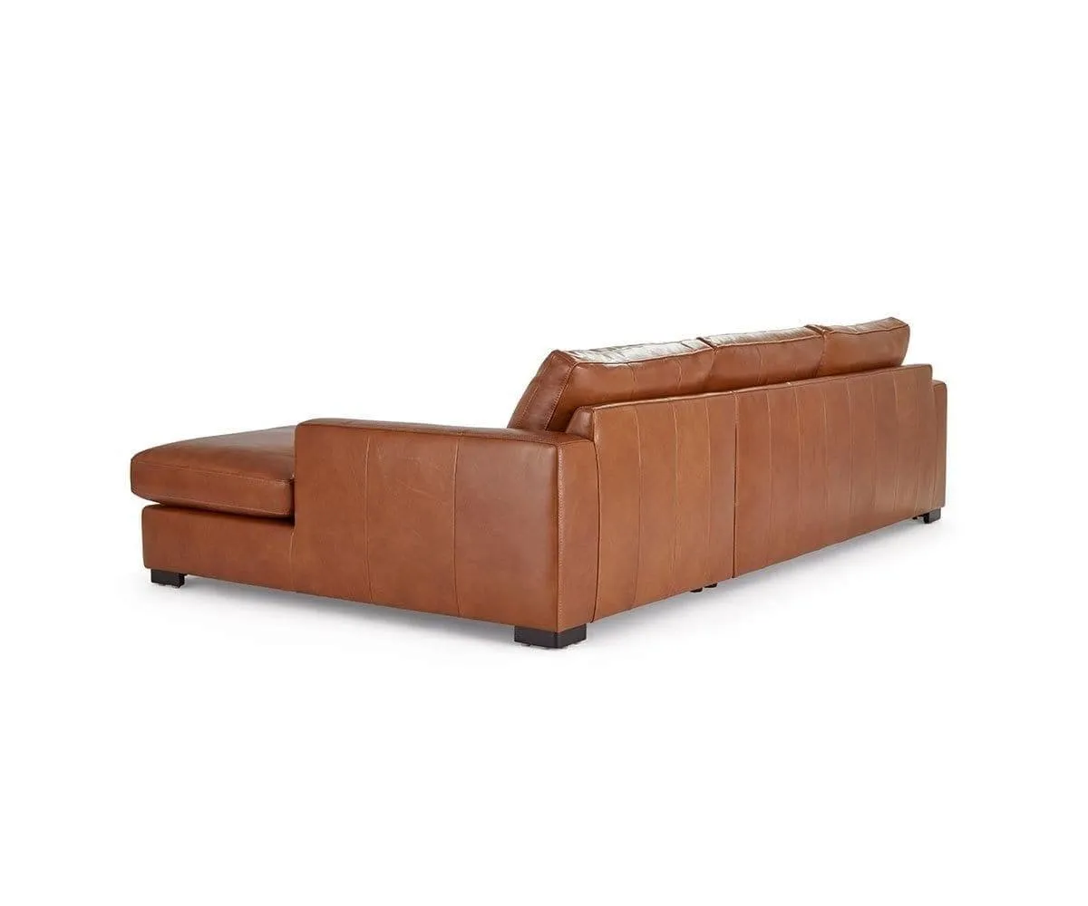 Braxten Leather Right Chaise Sectional