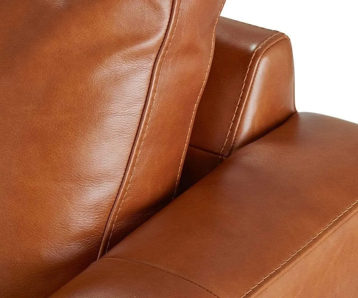 Braxten Leather Right Chaise Sectional