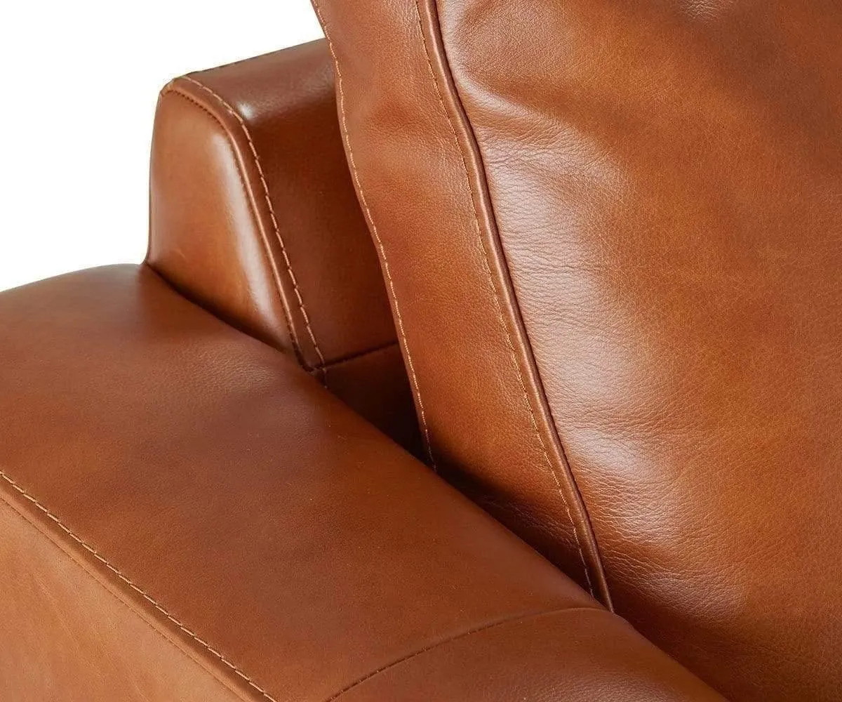 Braxten Leather Right Chaise Sectional