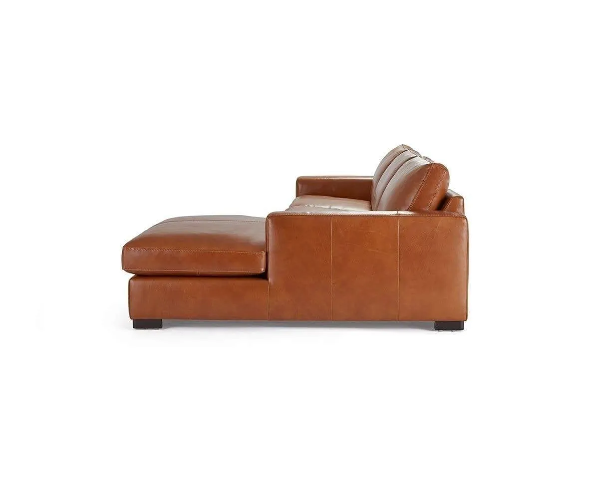 Braxten Leather Right Chaise Sectional