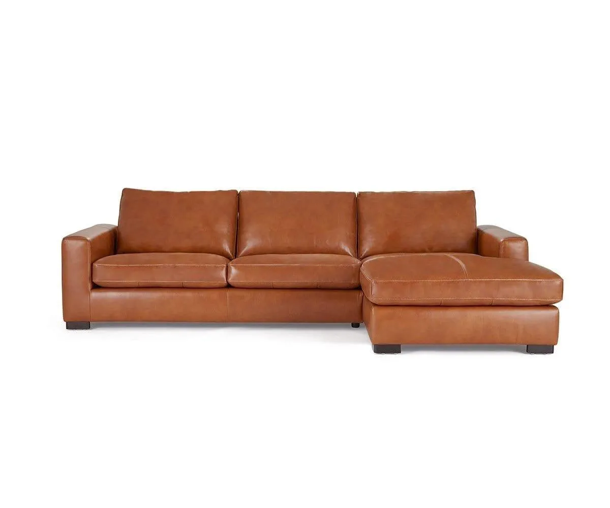 Braxten Leather Right Chaise Sectional