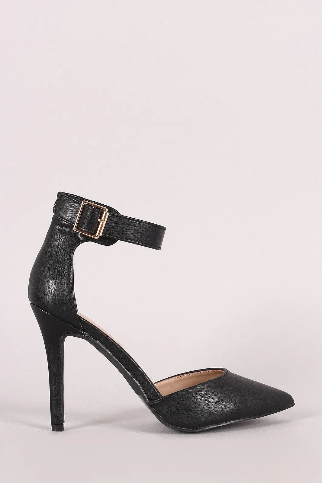 Breckelle Pointy Toe Ankle Strap Stiletto Pump