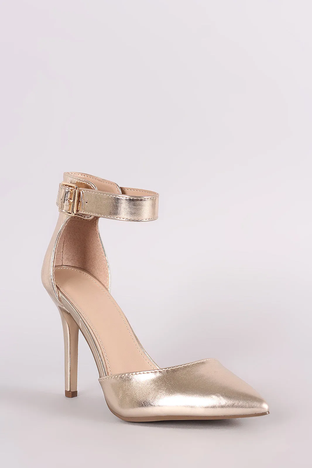 Breckelle Pointy Toe Ankle Strap Stiletto Pump